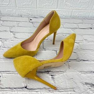 Fashion Yellow Mustard Pointed Toe High Heels Shoes Size 36